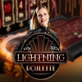 Lightning Roulette slot logo by Evolution at Spinogrino Casino