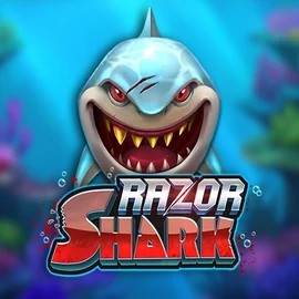 Razor Shark slot logo by Push Gaming at Spinogrino Casino